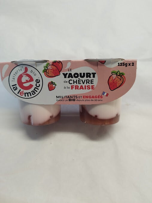 Yaourt de chèvre fraise   BIO 2x125 gr La Lémance(47)