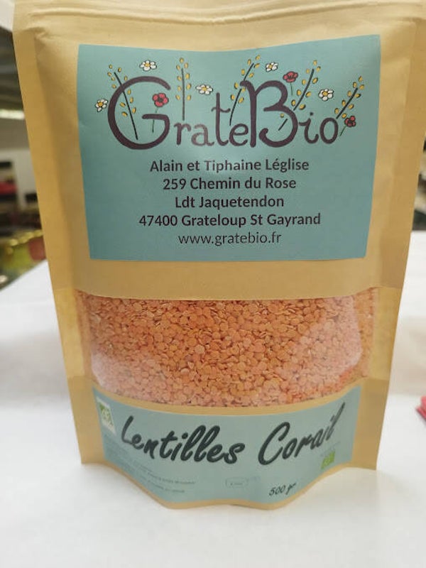 Lentilles corail 500 gr AB