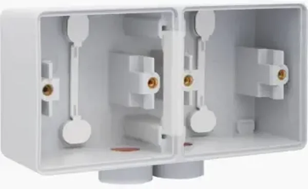 NIKO - Hydro spuitwaterdichte dubbele opbouwdoos, 2 functies, 2 m20-ingangen