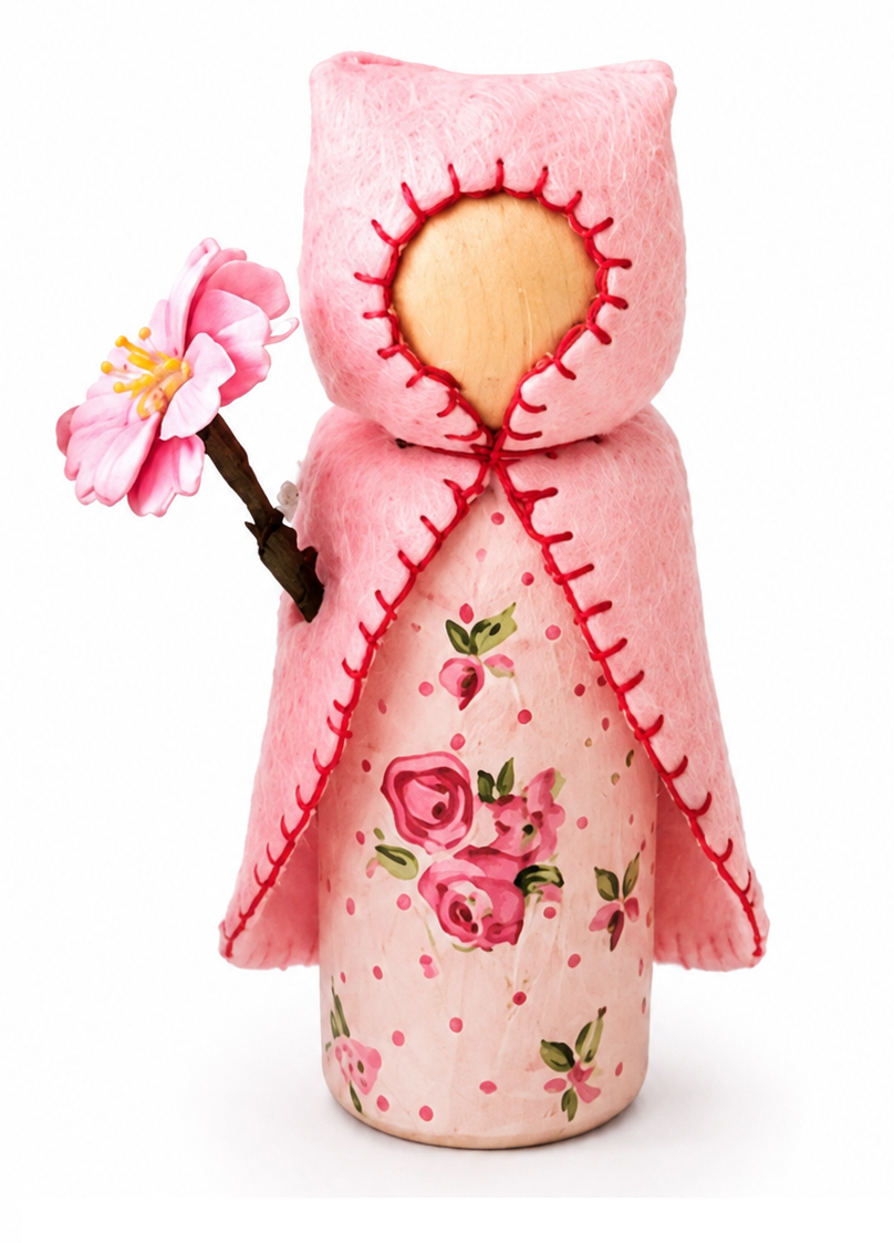 Pegdoll roze cape, roze bloem