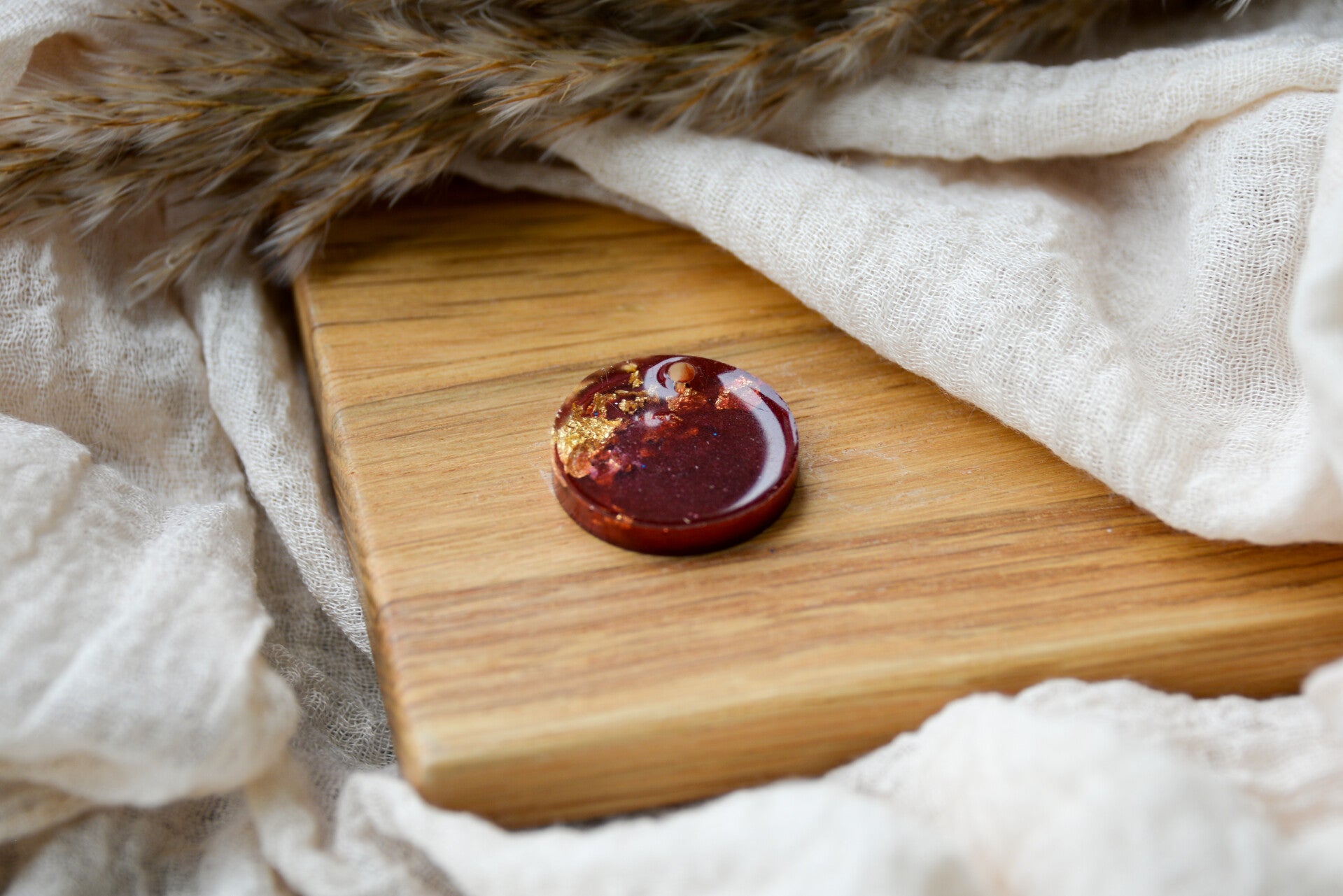 Hundemarke gross "Golden Burgundy"