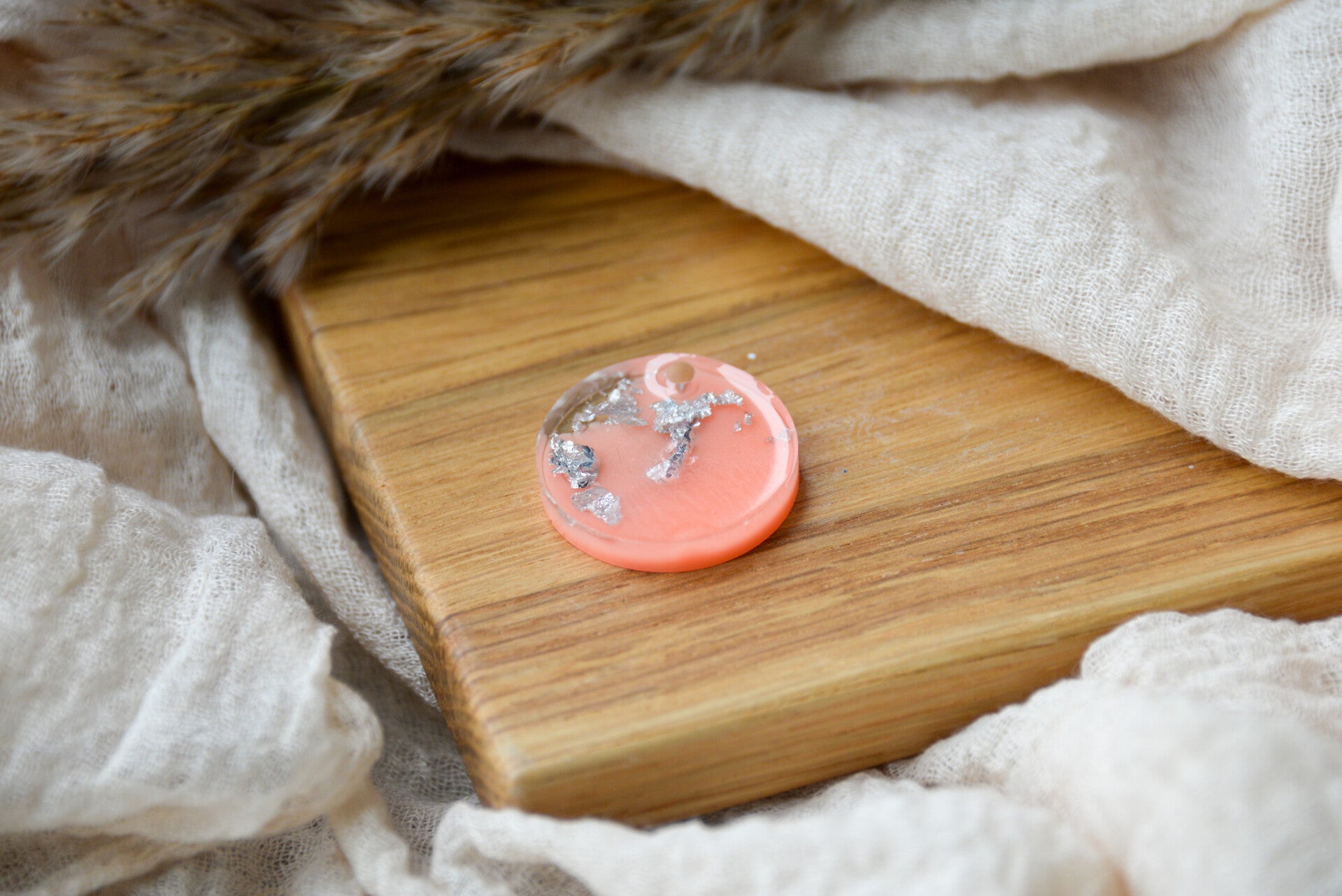 Hundemarke gross "Silver Peach"