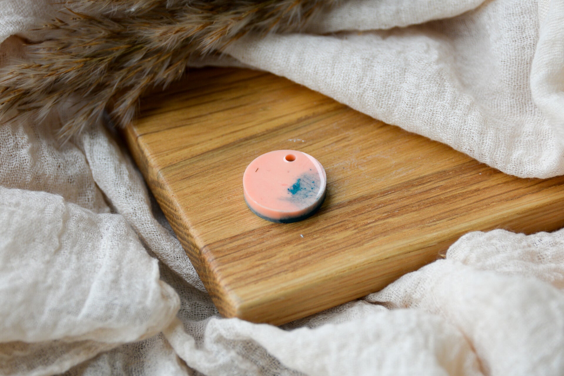 Hundemarke klein "Turquoise Peach"