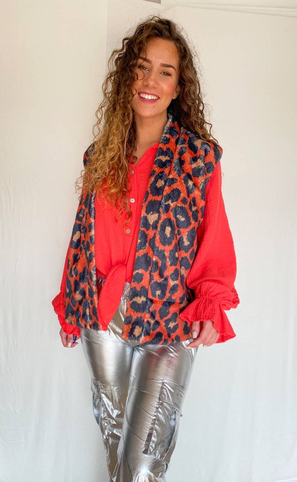 Panter print gilet