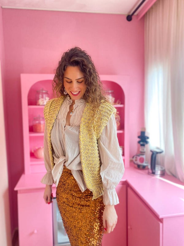 Lente gebreide gilet