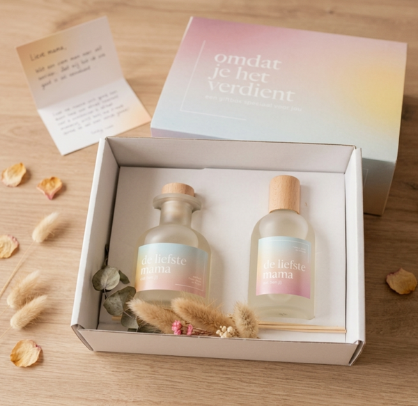 Geschenkset mama geurkaars en geurstokjes