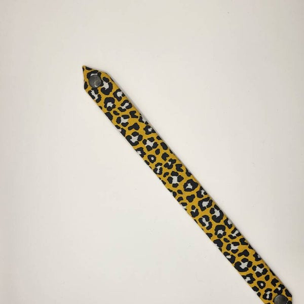 Panterprint geel - Stoffen snap - Maat L