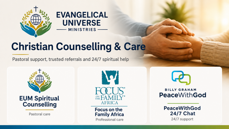 Christian Counselling and Care resources offered through EUM and trusted Christian ministries