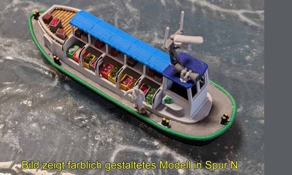 Kleines Proviantboot mit Zubehör Spur H0