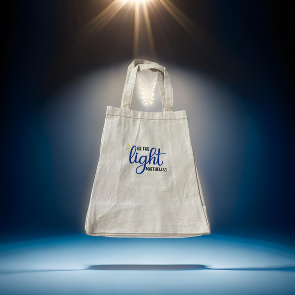"Matthew 5:1 Embroidered Scripture Tote – Inspired by the Sermon on the Mount"