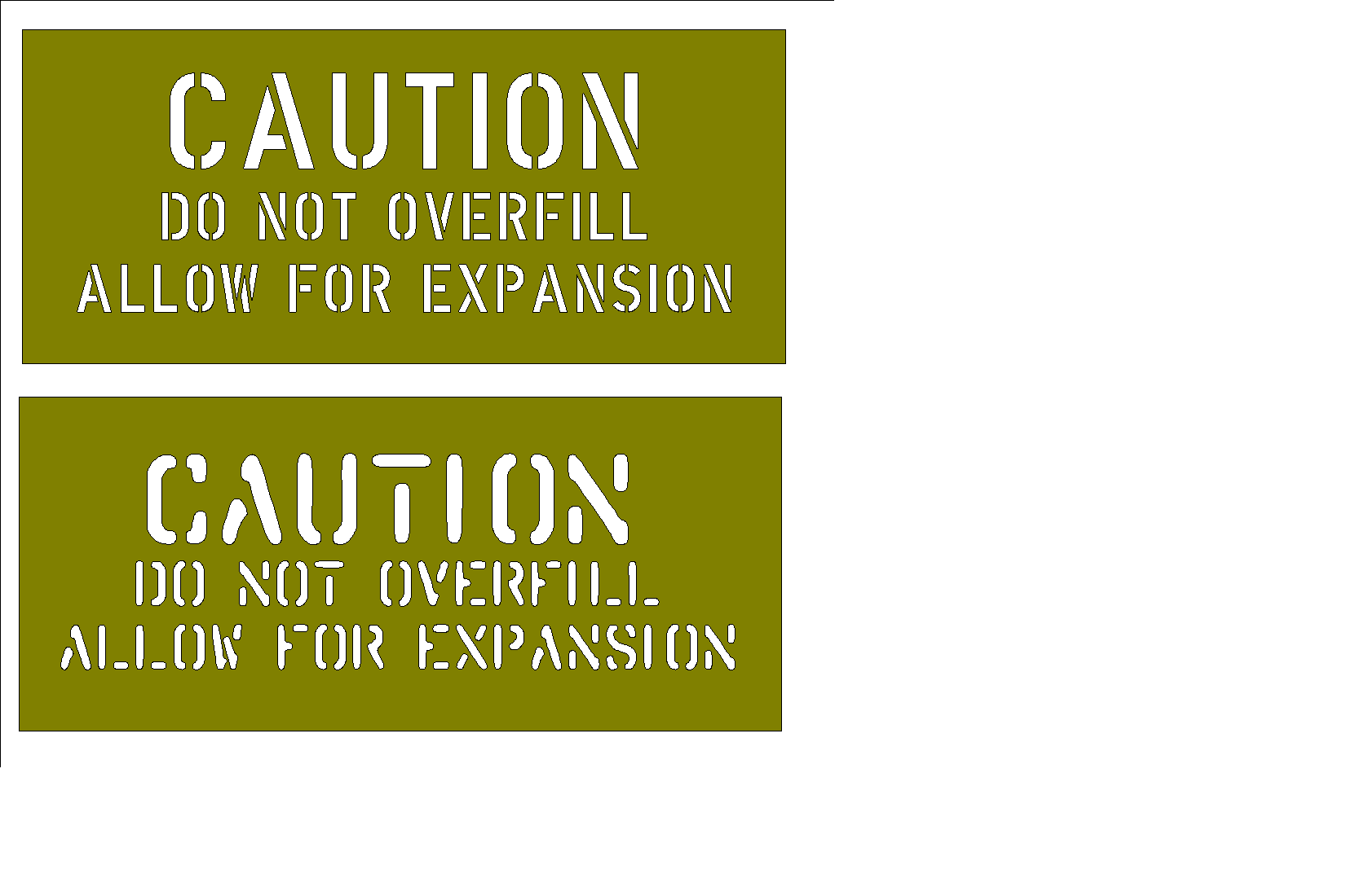 Caution do not overfill klein