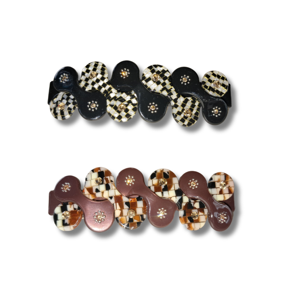 Secrets of Spring Handmade Beret Hair Accessories – Oxblood Mauve & Black Set