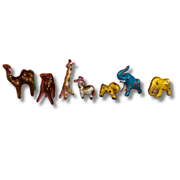 Vintage Handmade Chinese Embroidered Silk Stuffed Animal Set – Collectible Asian Textile Toys (Set of 7) Stuffed Animal Set – Rare Embroidered Silk Collectors Items