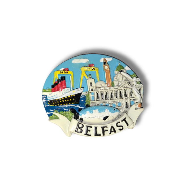 Vintage Belfast Titanic Ship Magnet – Ireland Travel Souvenir – Nautical Kitchen Decor