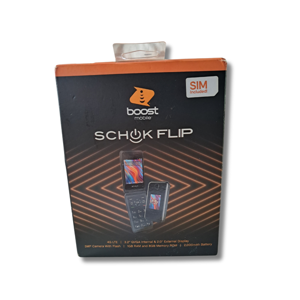 Schok 4G LTE Flip Phone – Quality One with SIM Included | No Contract, Boost Mobile Ready