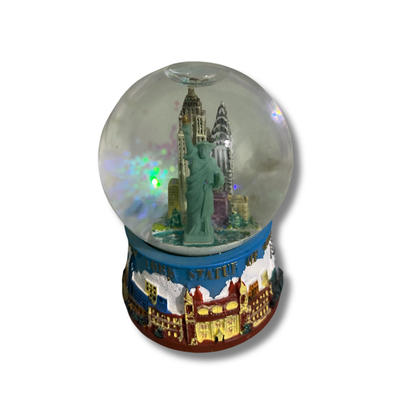 New York City Mini Snow Globe – Statue of Liberty & NYC Skyline Souvenir with Bridge,
