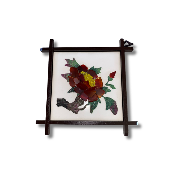 Handmade Japanese Precious Stone Painting – Agate-Inspired Artwork