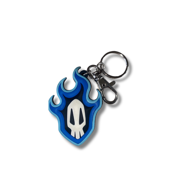 Bleach Blue Flame Skull Keychain