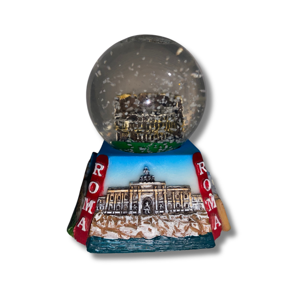 Handmade Resin Roma Souvenir Mini Snow Globe – Italy Travel Collectible with Roman Landmark