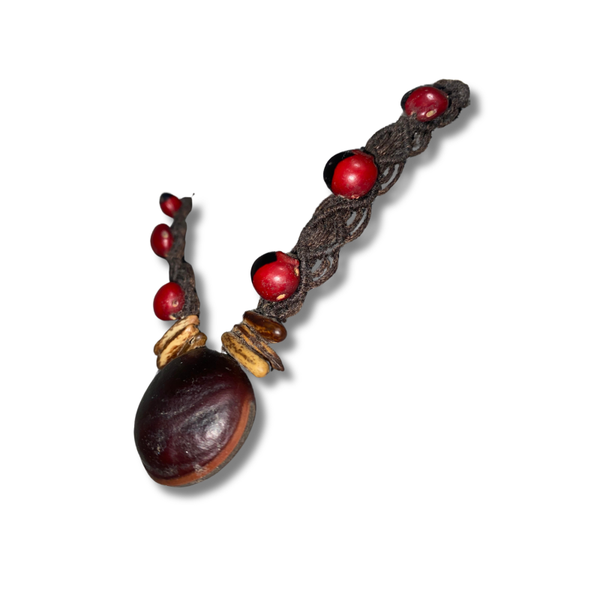 Handcrafted Braided Rope Necklace with Tropical Seeds & Wooden Beads – Ethnic Botanical Jewelry