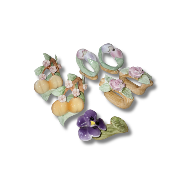 Vintage 1986 Pia Philippine Ceramic Napkin Rings
