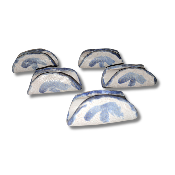 Handpainted Ceramic Napkin Rings Set – Elegant Floral Table Décor