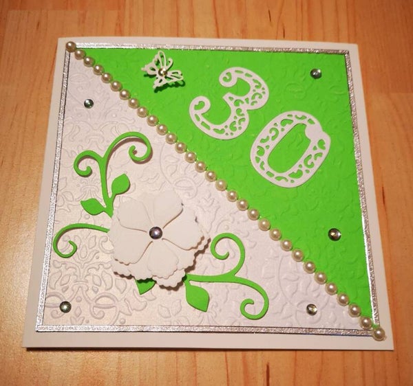 Normale Karte 30.Geburtstag 16cm x 16cm