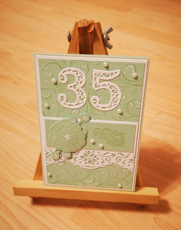 Normale Karte 35.Geburtstag 16,5cm x 11,5cm