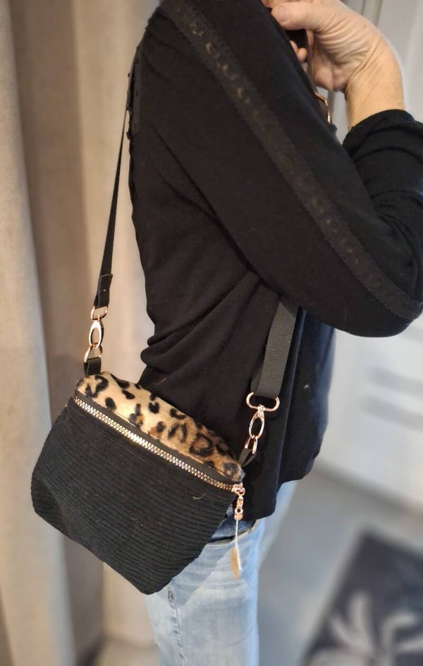 Sac à main Léopard bicolore