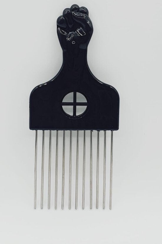 Afro kam met metalen tanden opvouwbaar