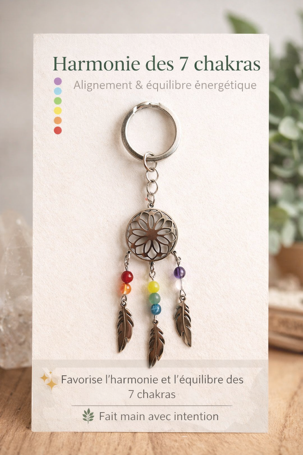 Porte clé Attrape rêve 7 chakras