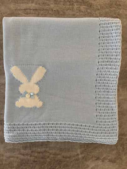 Wikkeldoek Konijn Blauw/Roze