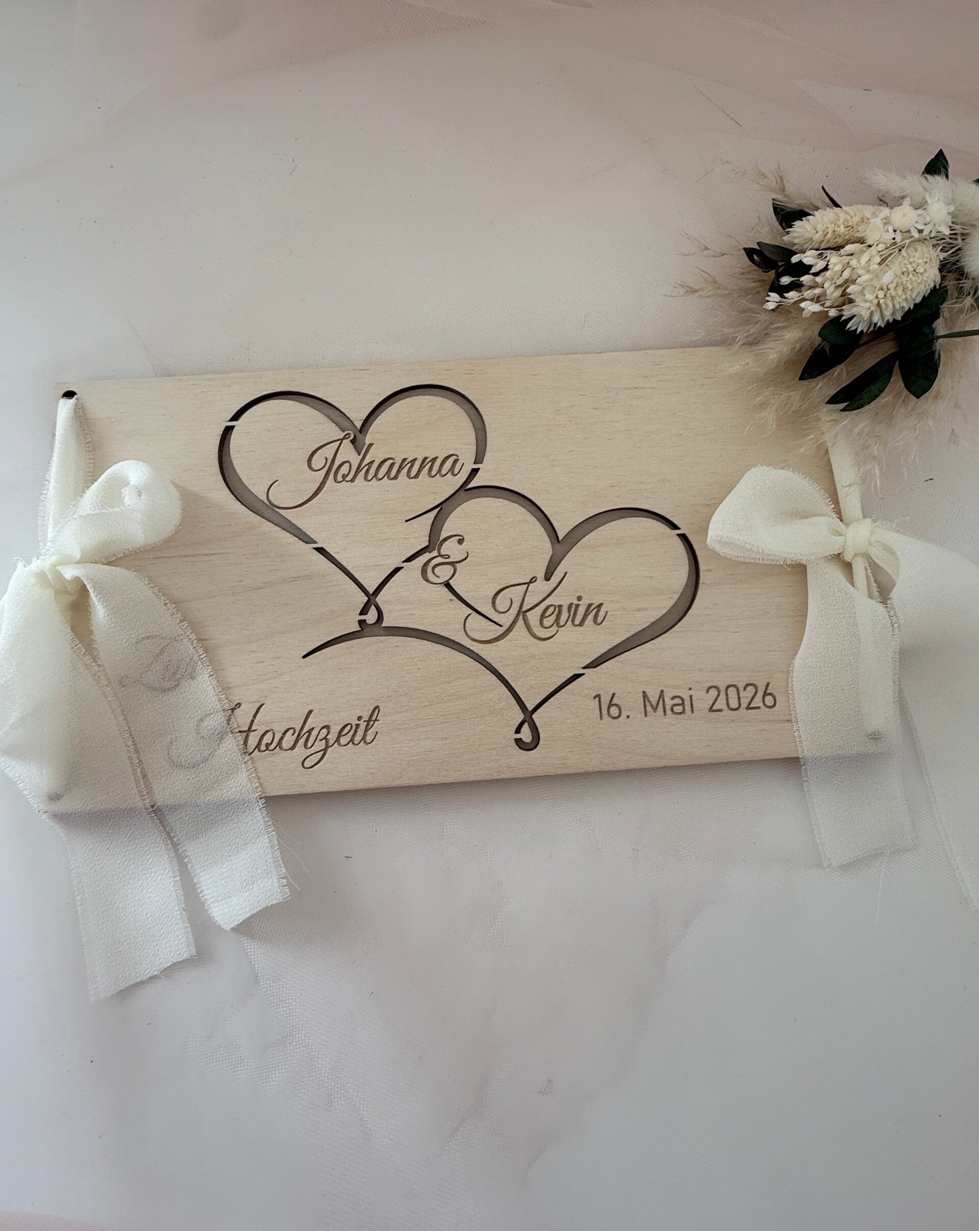 ❤️ Personalisierte Gutscheinkarte zur Hochzeit mit Name & Datum