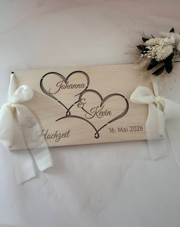 ❤️ Personalisierte Gutscheinkarte zur Hochzeit mit Name & Datum