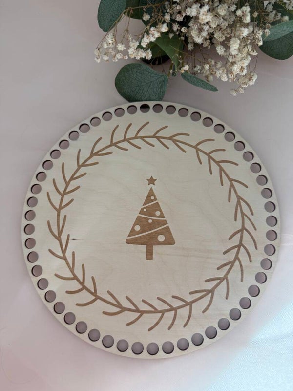 ✨ weihnachtliche Korbböden aus Birkensperrholz – DIY Häkelboden für Bobbiny-Garn 5 mm – Weihnachtsmotive