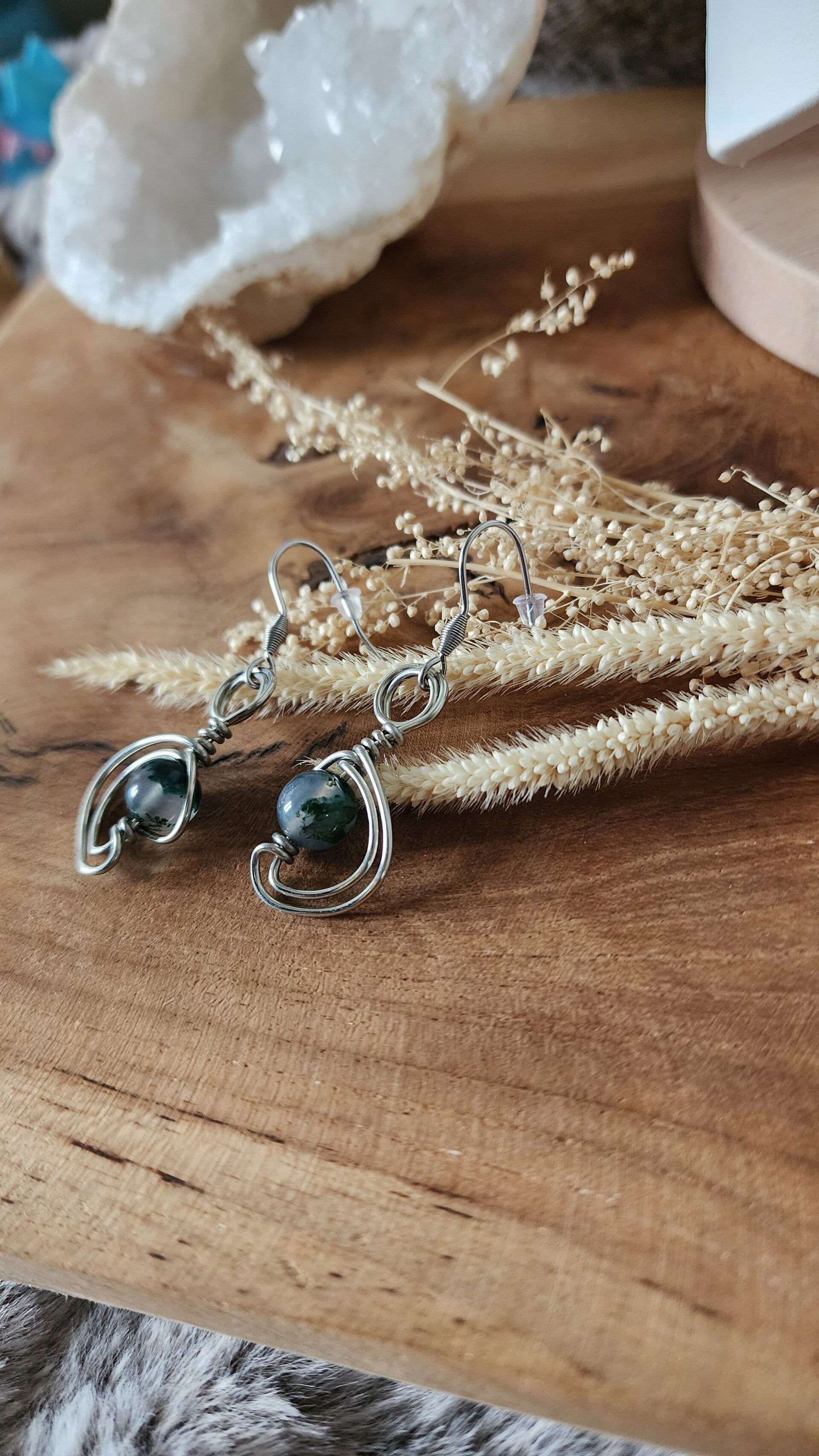 Boucles Satellites | Agate Mousse