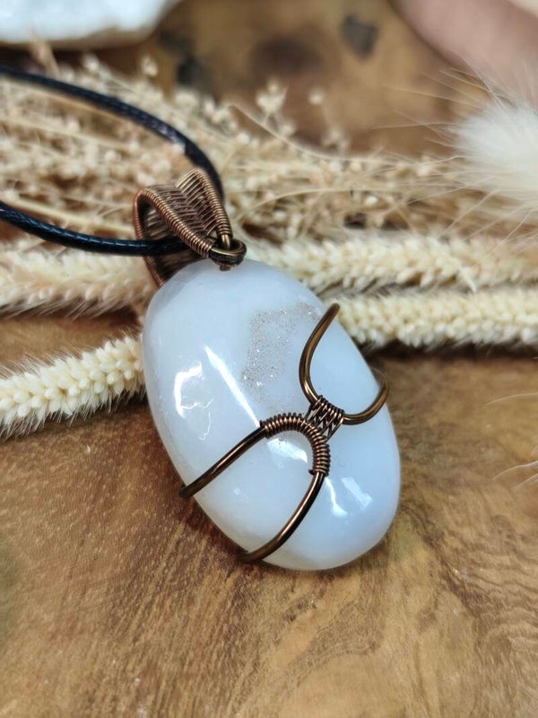 Brume Étoilée | Agate Blanche Druzy