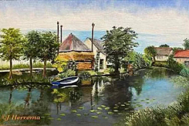 Olieverfschilderij Hooimijt