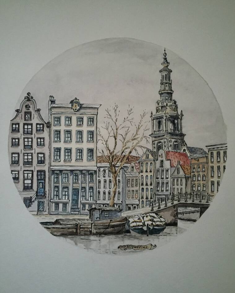 Pentekening Amsterdam Zuiderkerk