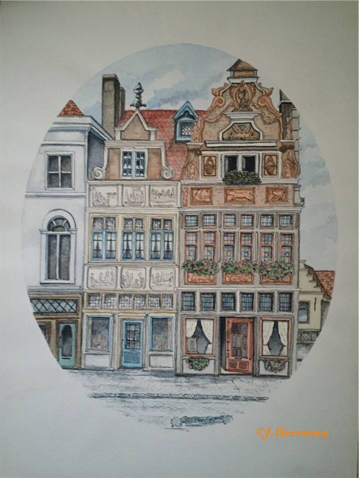 Pentekening Hert" aan de Kraanlei in Gent, België.