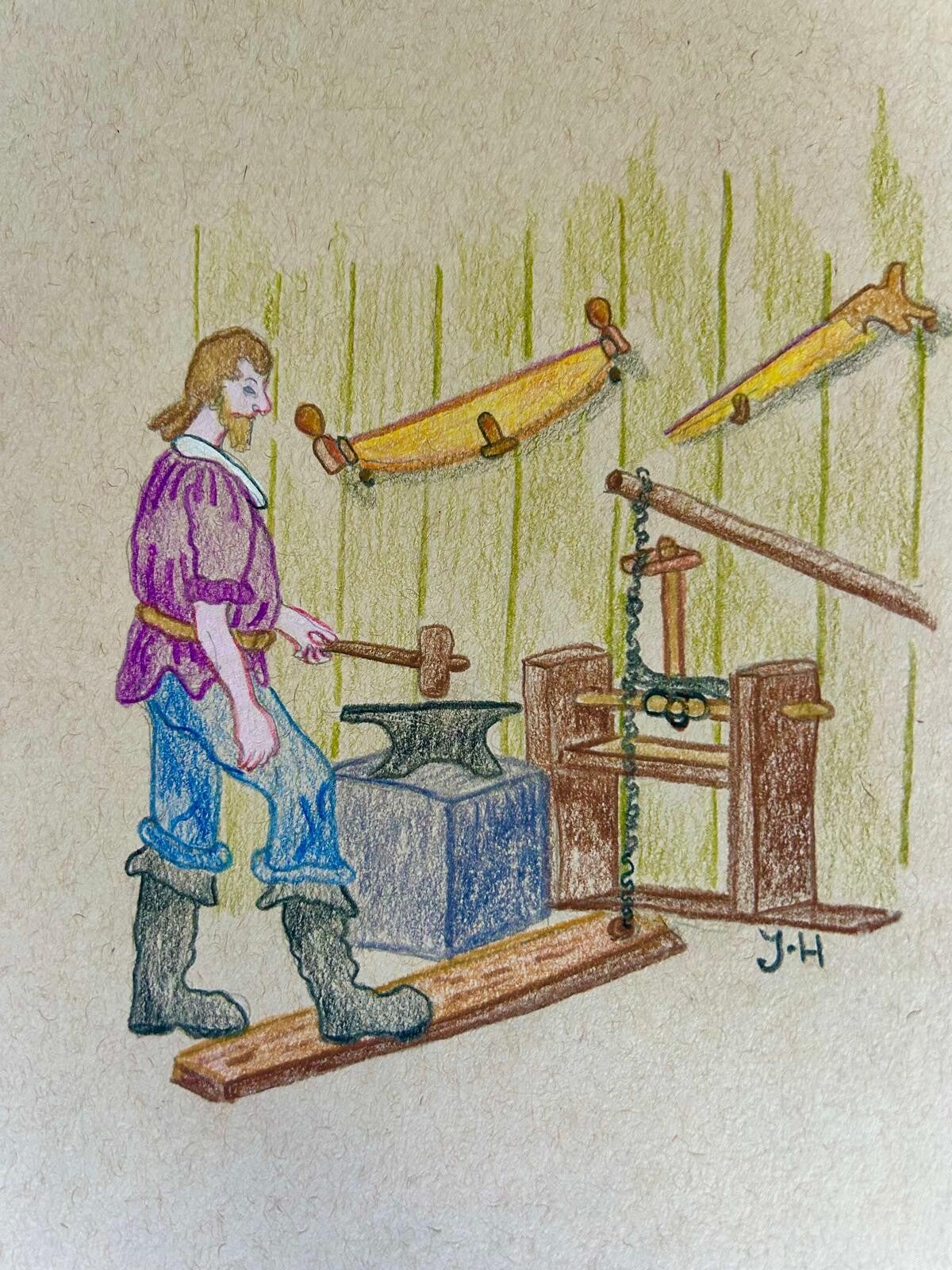 Illustratie De smid