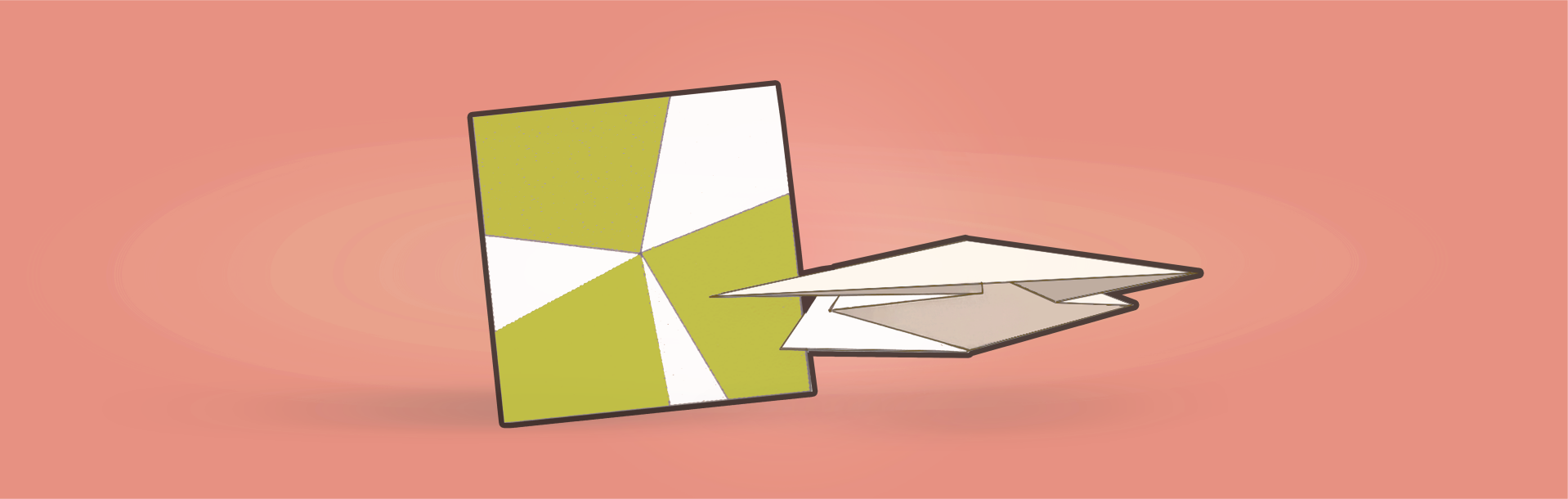 Illustration af Kawais teoremer om fladfoldning af origami-modeller