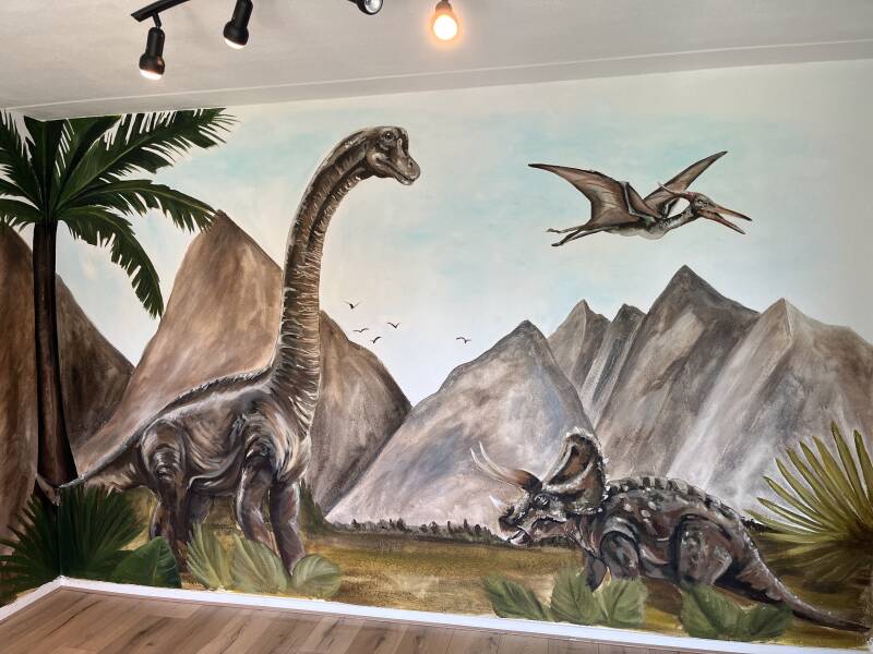 Dino Muurschildering kinderkamer