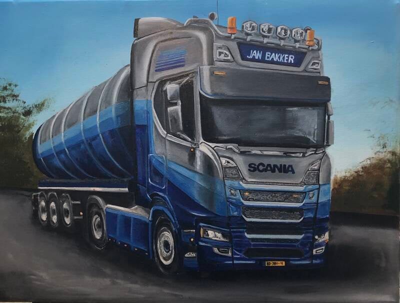 geschilderde vrachtwagen jan bakker