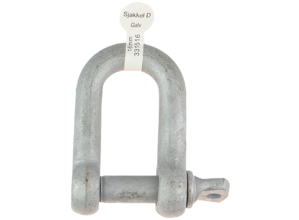 Sjakkel D galv.5/8" 16mm