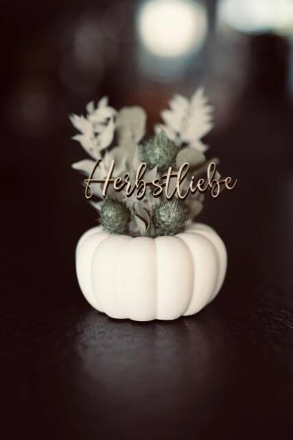 Kürbis mit Trockenblumen