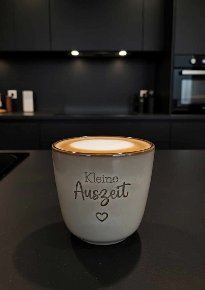 Keramikbecher grau/braun