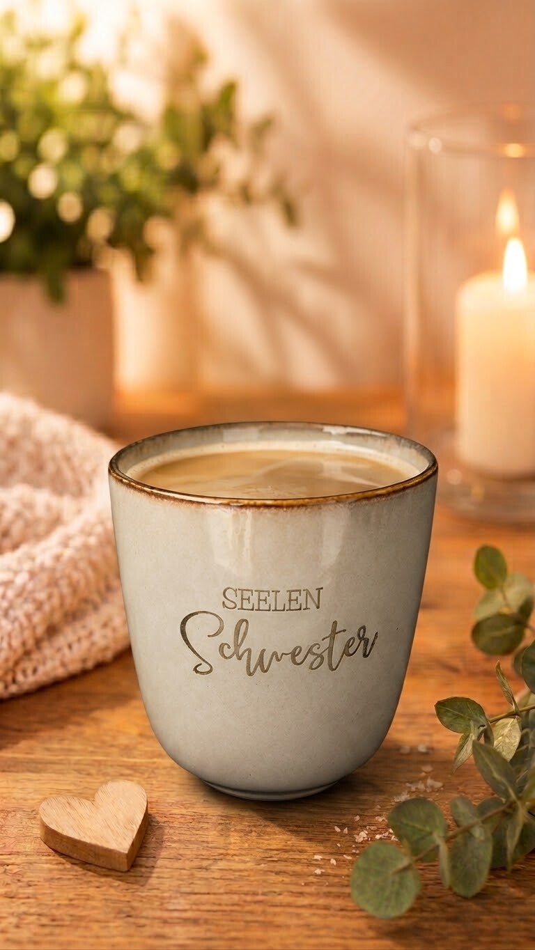 Keramikbecher grau/braun