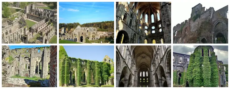 Ruines gothiques de l’abbaye de Villers-la-Ville en Belgique avec ancienne architecture cistercienne