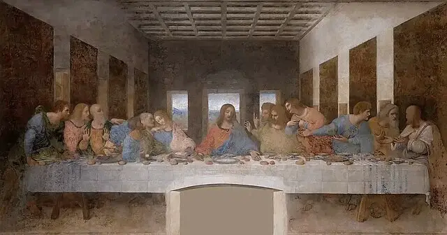 La Cène de Léonard de Vinci représentant le dernier repas du Christ avec les apôtres